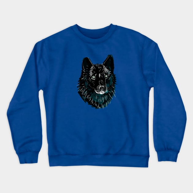 Black Wolf Crewneck Sweatshirt by belettelepink